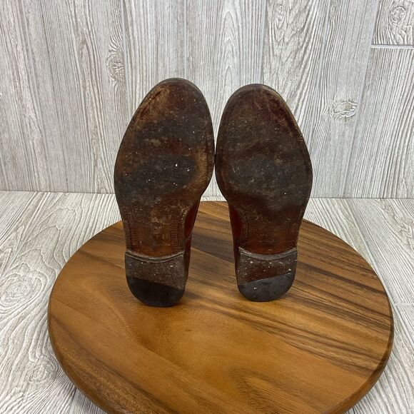 Bragano Cole Haan Oxford Dress Shoes Men’s 9.5D Brown Leather Beige Canvas Made main image 4